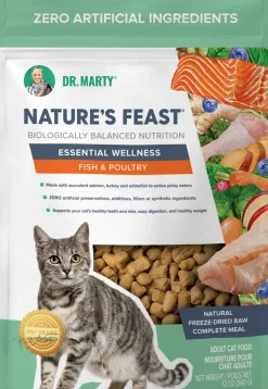 Dr. Marty Nature's Feast Essential Wellness Premium Freeze-Dried Raw Adult Cat Food Fish & Poultry 12-oz