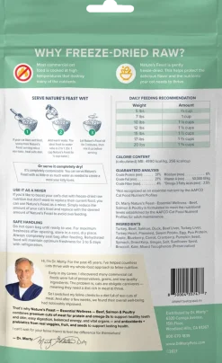 Dr. Marty Nature's Feast Essential Wellness Premium Freeze-Dried Raw Adult Cat Food Poultry, Beef & Salmon 5.5-oz