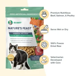 Dr. Marty Nature's Feast Essential Wellness Premium Freeze-Dried Raw Adult Cat Food Poultry, Beef & Salmon 5.5-oz
