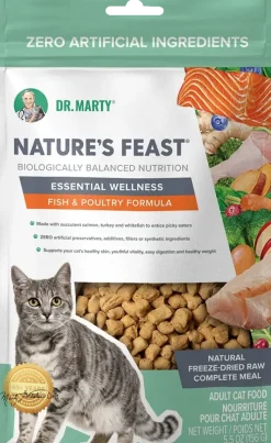 Dr. Marty Nature's Feast Essential Wellness Premium Freeze-Dried Raw Adult Cat Food Fish & Poultry 5.5-oz