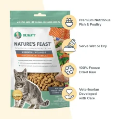Dr. Marty Nature's Feast Essential Wellness Premium Freeze-Dried Raw Adult Cat Food Fish & Poultry 5.5-oz