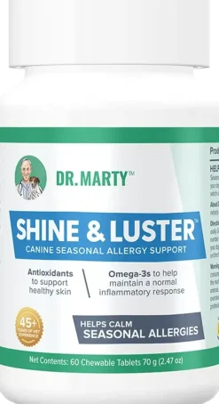 Dr. Marty Shine & Luster Canine Seasonal Allergy Support Dog Chewable Tablet 60 Count