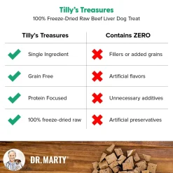 Dr. Marty Tilly's Treasures Freeze-Dried Dog Treats Beef Liver 4-oz