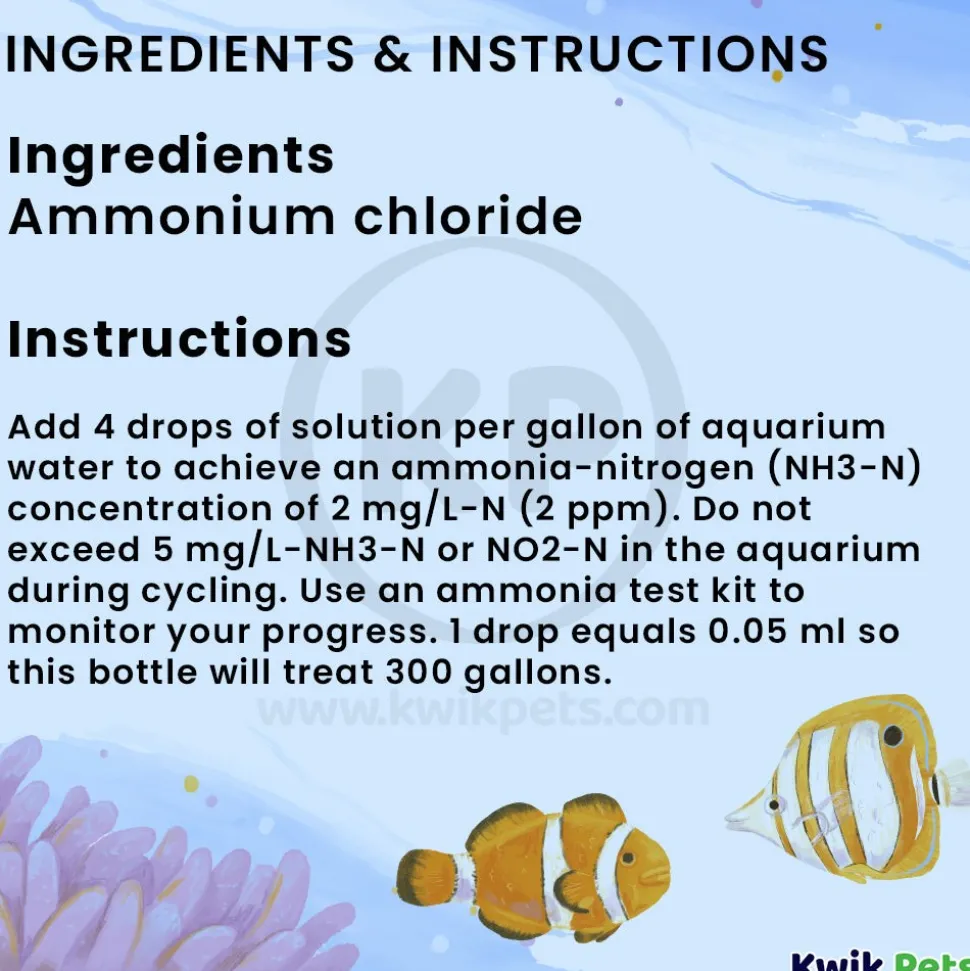 Dr. Tim's Aquatics Ammonium Chloride Solution for Fishless Cycling 2-oz