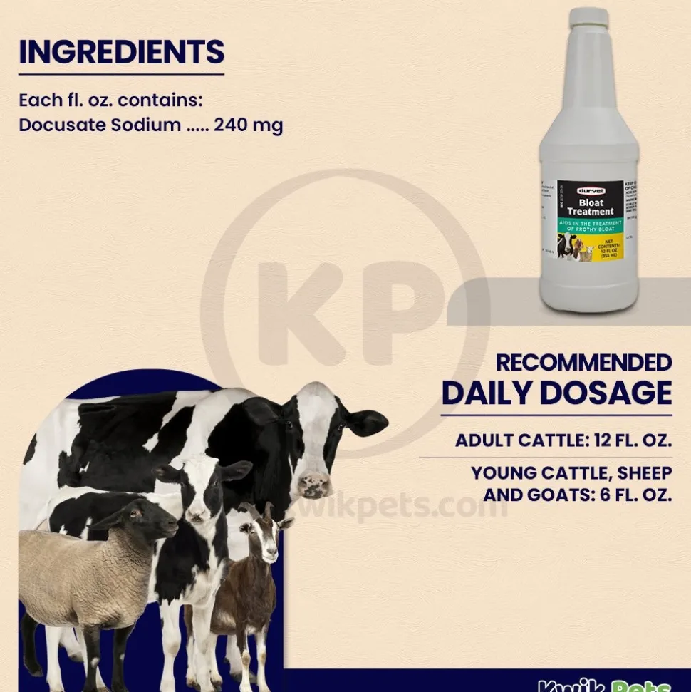 Durvet Bloat Treatment for Cattle Sheep & Goats 12-oz