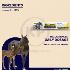 Durvet Duramectin Ivermectin Paste 1.87% Horse Dewormer Removes Worms & Bots
