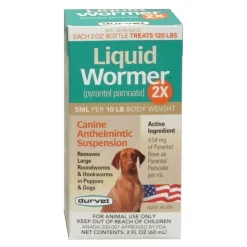 Durvet Liquid Wormer 2X for Dogs 2-oz