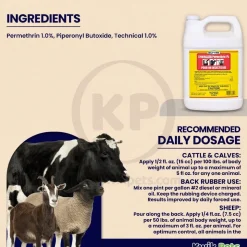 Durvet Synergized Permethrin 1% Pour-On Insectiside 1-gal