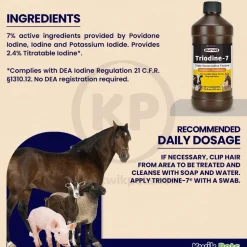 Durvet Triodine-7 Triple Source Iodine Tincture Antiseptic Disinfectant 16-oz
