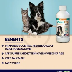 Durvet Wormeze Dewormer Liquid for Dogs & Cats 8-oz