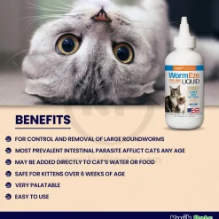 Durvet Wormeze Dewormer Liquid for Cats & Kittens 4-oz