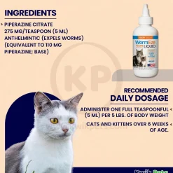 Durvet Wormeze Dewormer Liquid for Cats & Kittens 4-oz