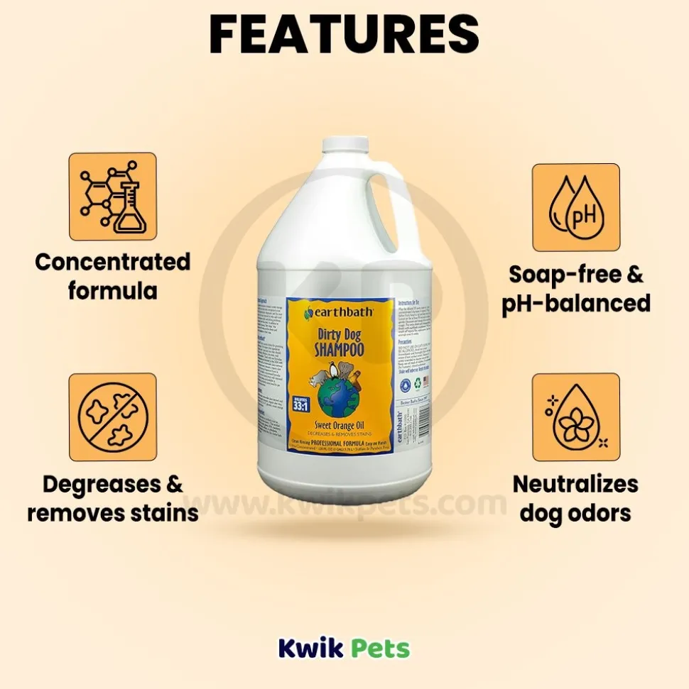Earthbath Dirty Dog Shampoo Sweet Orange Oil 128-oz