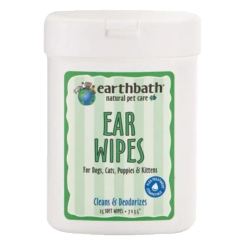 Earthbath Ear Wipes for Dogs & Cats 25 Count