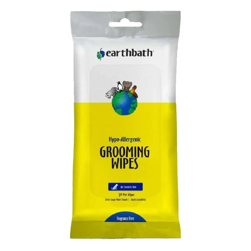 Earthbath Hypo-Allergenic Pet Grooming Wipes Fragrance Free 30 Count