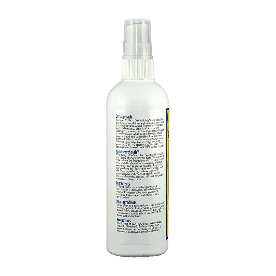 Earthbath 3-in-1 Deodorizing Spritz for Dogs Mango Tango 8-oz