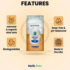 Earthbath Oatmeal & Aloe Grooming Wipes for Dogs & Cats Vanilla & Almond 100 Count