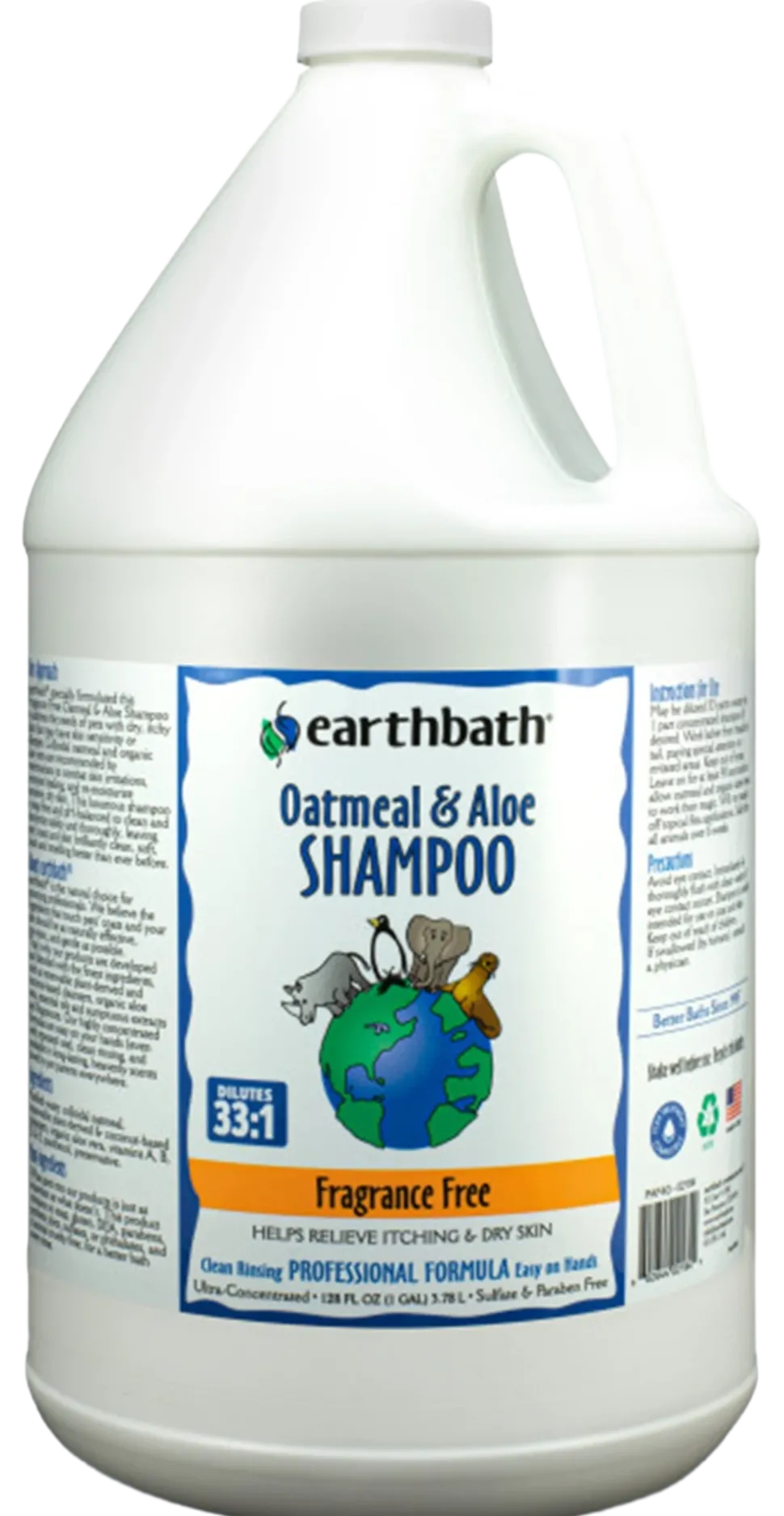 Earthbath Oatmeal & Aloe Pet Shampoo Fragrance Free 128-oz