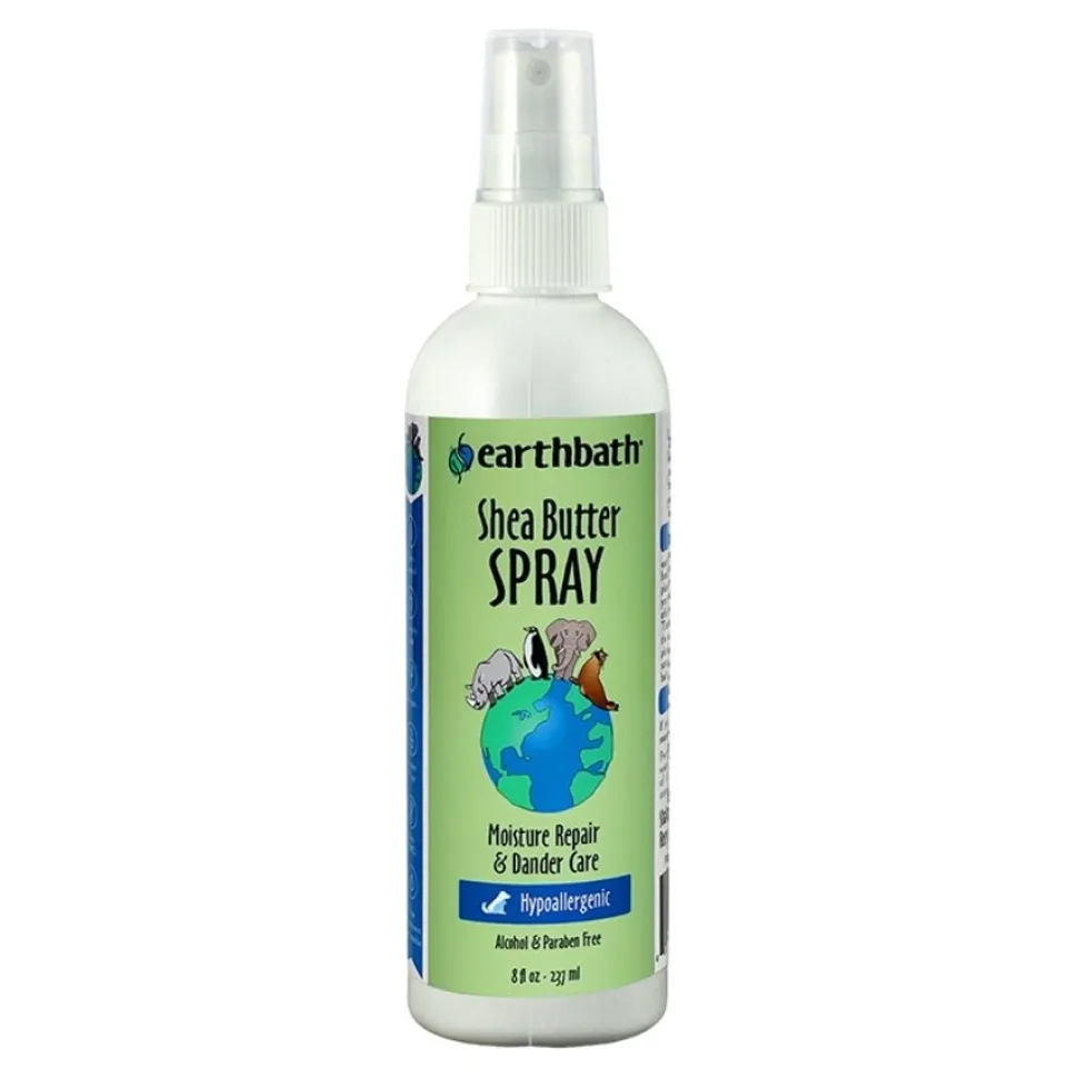 Earthbath Shea Butter Moisture Repair & Dander Care Hypoallergenic Spray for Dogs & Cats 8-oz