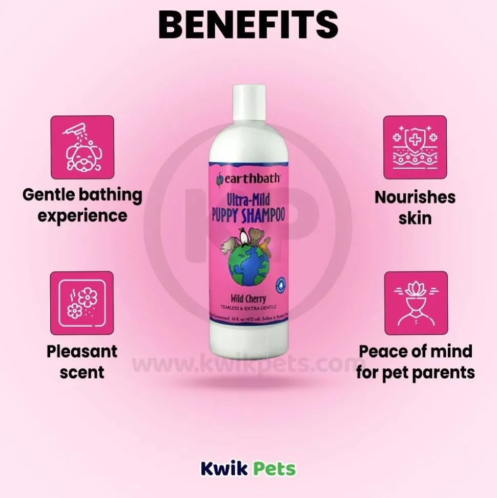 Earthbath Ultra-Mild Puppy Shampoo Wild Cherry 16-oz