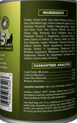 Earthborn Holistic K95 Grain-Free Meat Protein Wet Dog Food Chicken 13-oz