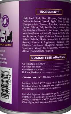 Earthborn Holistic K95 Grain-Free Meat Protein Wet Dog Food Lamb 13-oz