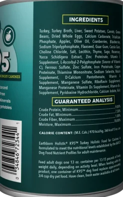 Earthborn Holistic K95 Grain-Free Meat Protein Wet Dog Food Turkey 13-oz