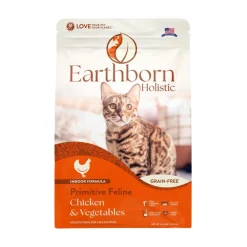 Earthborn Holistic Primitive Feline Grain-Free Indoor Formula Dry Cat Food Chicken & Vegetables 12.5-lb