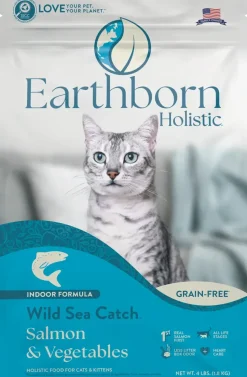 Earthborn Holistic Wild Sea Catch Grain-Free Indoor Formula Dry Cat Food Salmon & Vegetables 4-lb