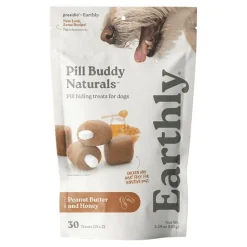 Earthly Pill Buddy Naturals Soft & Chewy Dog Treats Peanut Butter & Honey 30 Count 5.29-oz