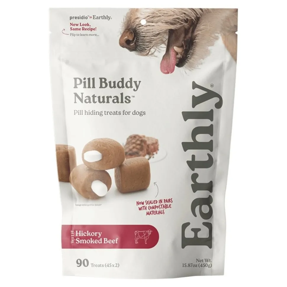 Earthly Pill Buddy Naturals Soft & Chewy Dog Treats Smoked Beef 90 Count 15.87-oz