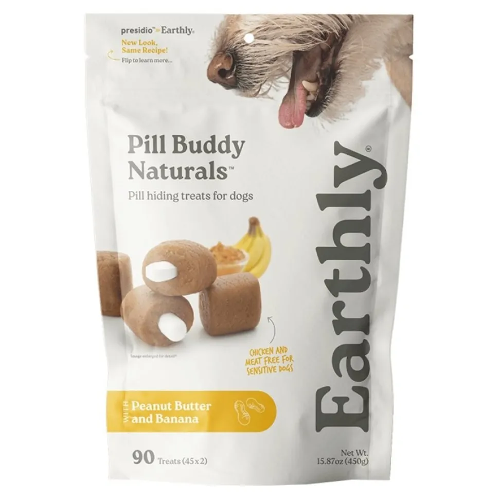 Earthly Pill Buddy Naturals Soft & Chewy Dog Treats Peanut Butter & Banana 90 Count 15.87-oz