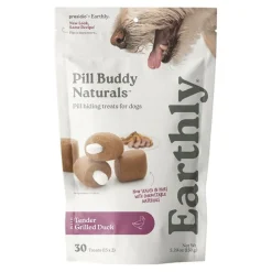 Earthly Pill Buddy Naturals Soft & Chewy Dog Treats Tender Grilled Duck 30 Count 5.29-oz