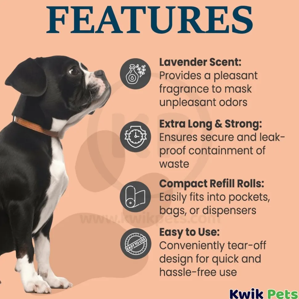 Earth Rated Lavender Scented Dog Poop Bag on Refill Rolls 120 Count