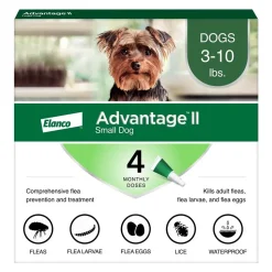 Elanco Advantage II 4-Month Supply Topical Flea Treatment & Prevention for Small Dogs 3-10 lbs