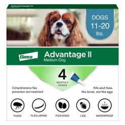 Elanco Advantage II 4-Month Supply Topical Flea Treatment & Prevention for Medium Dogs 11-20 lbs