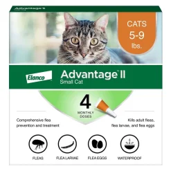 Elanco Advantage II 4-Month Supply Topical Flea Treatment & Prevention for Small Cats 5-9 lbs