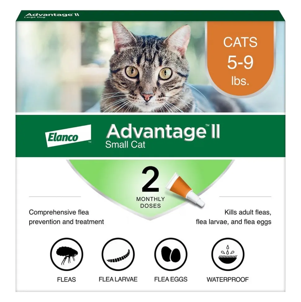 Elanco Advantage II 2-Month Supply Topical Flea Treatment & Prevention for Small Cats 5-9 lbs