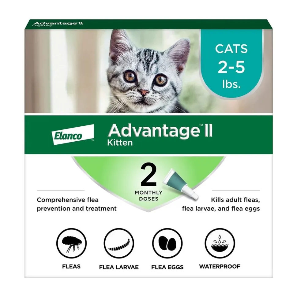 Elanco Advantage II 2-Month Supply Topical Flea Treatment & Prevention for Kittens 2-5 lbs
