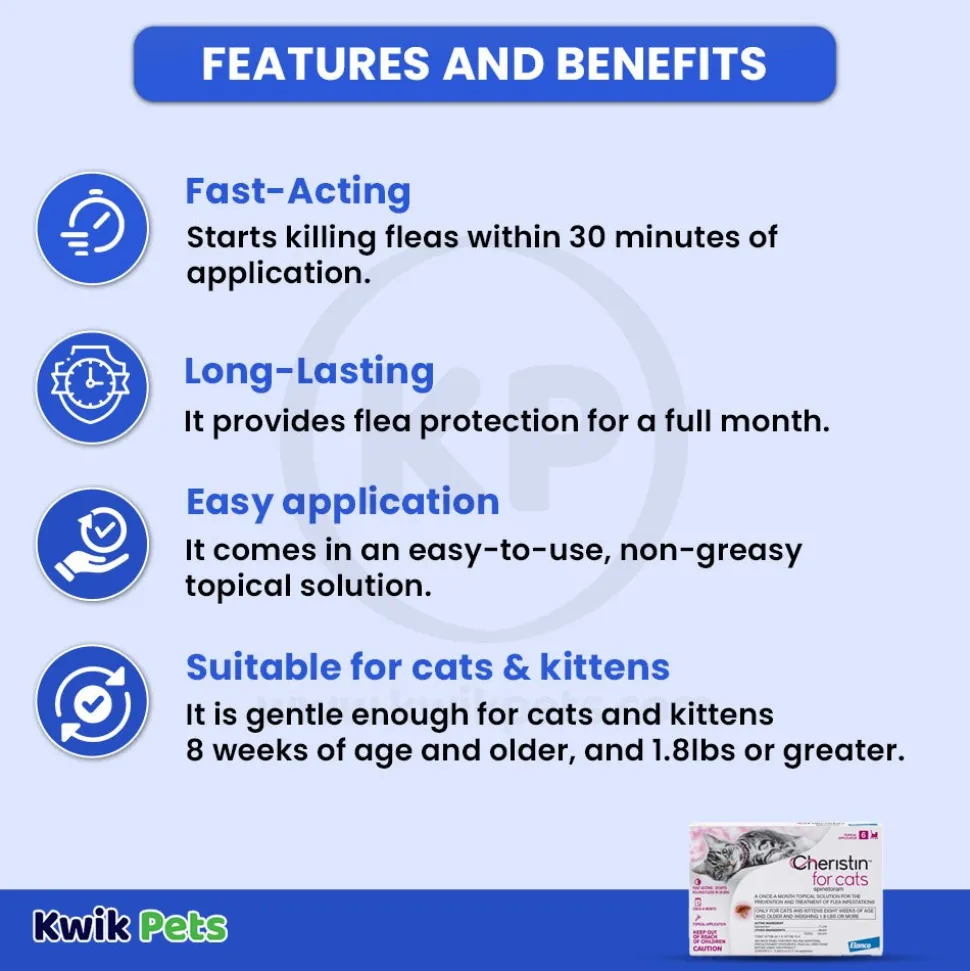 Elanco Cheristin Topical Flea Treatment & Prevention for Cats 6 Count