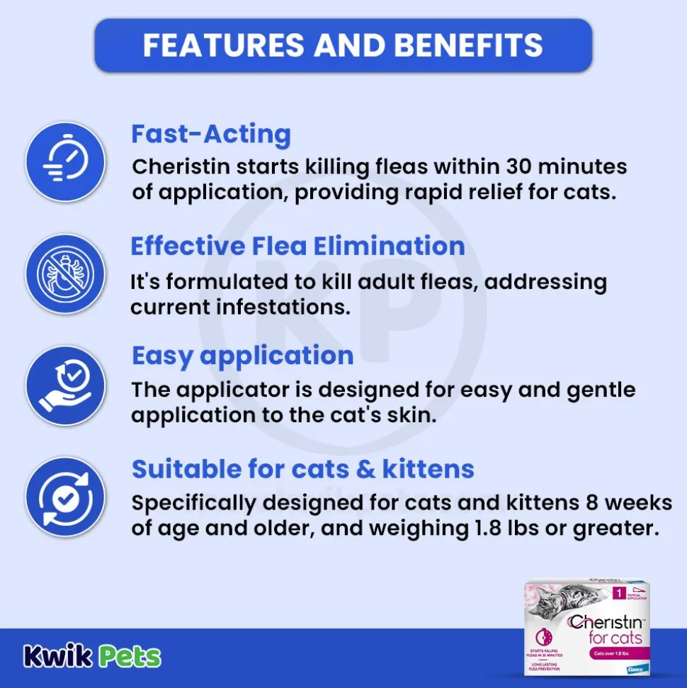 Elanco Cheristin Topical Flea Treatment & Prevention for Cats 1 Count