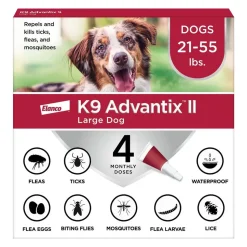 Elanco K9 Advantix II 4-Month Supply Topical Flea, Tick & Mosquito Treatment & Prevention for Large Dogs 21-55 lbs