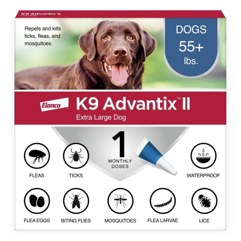 Elanco K9 Advantix II 1-Month Supply Topical Flea, Tick & Mosquito Treatment & Prevention for Extra Large Dogs Over 55 lbs