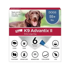 Elanco K9 Advantix II 6-Month Supply Topical Flea, Tick & Mosquito Treatment & Prevention for Extra Large Dogs Over 55 lbs