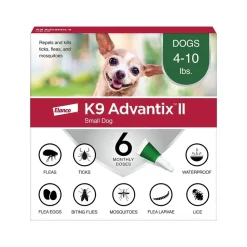 Elanco K9 Advantix II 6-Month Supply Topical Flea, Tick & Mosquito Treatment & Prevention for Small Dogs 4-10 lbs