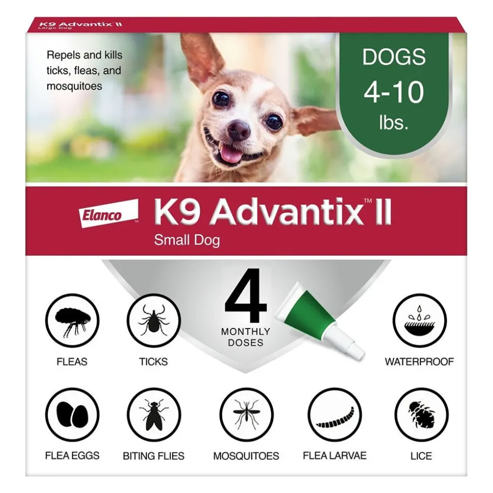Elanco K9 Advantix II 4-Month Supply Topical Flea, Tick & Mosquito Treatment & Prevention for Small Dogs 4-10 lbs