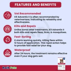 Elanco K9 Advantix 2-Month Supply Topical Flea & Tick Treatment & Prevention for Extra Large Dogs Over 55 lbs