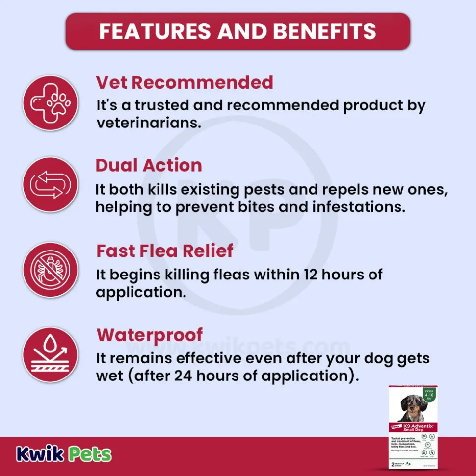 Elanco K9 Advantix 2-Month Supply Topical Flea & Tick Treatment & Prevention for Small Dogs 4-10 lbs