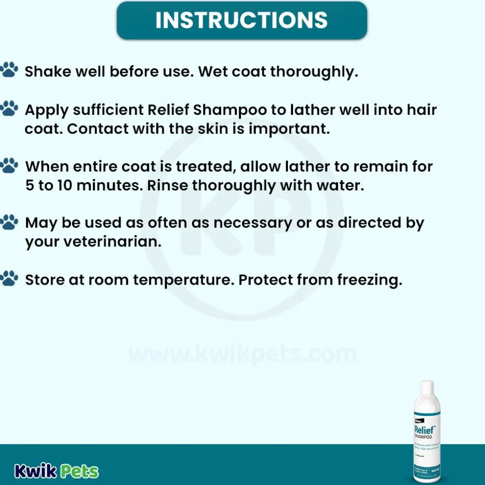 Elanco Relief Shampoo with Pramoxine & Colloidal Oatmeal for Dogs & Cats 12-oz