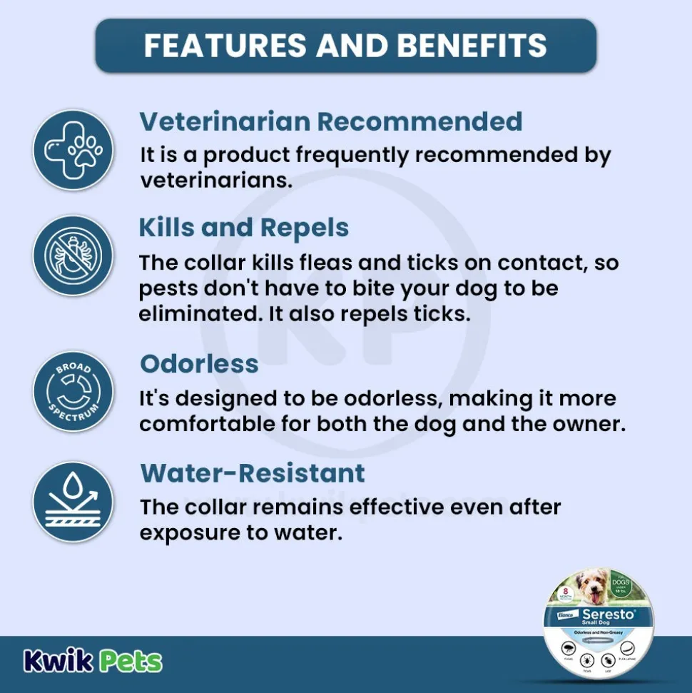 Elanco Seresto Flea & Tick Treatment & Prevention Collar for Small Dogs Under 18 lbs